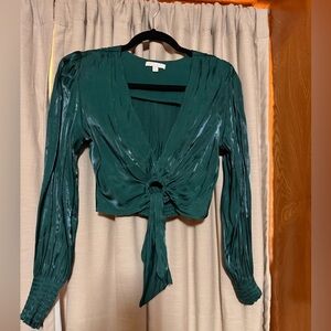 GB Girls Teal Tie-Front Blouse